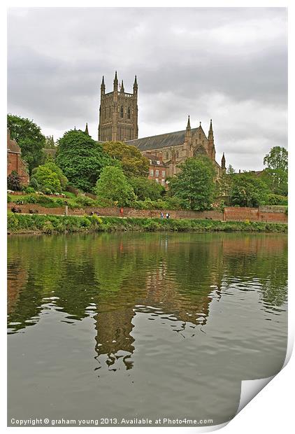 Worcester Cathedral Print by graham young
