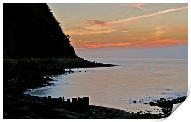 West Beach Sunset, Lynmouth  Print by graham young