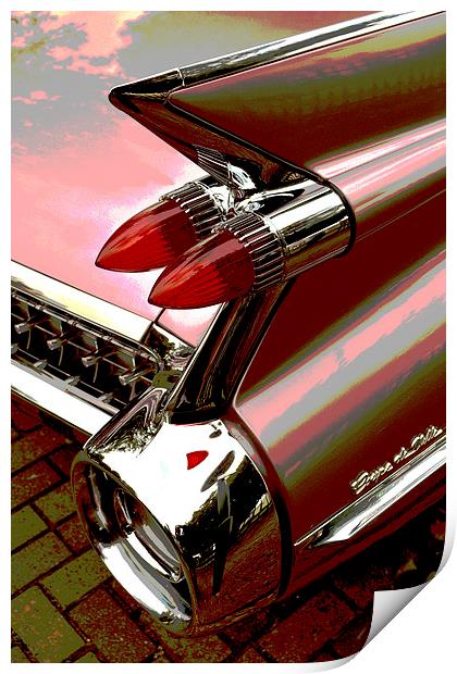 1959 Cadillac Coupe De Ville Tail Lights - Posteri Print by graham young