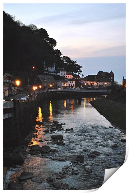 Lynmouth at dusk Print by graham young