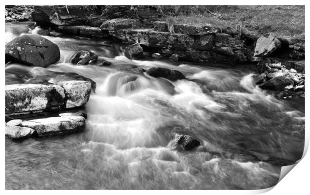 The East Lyn River at Lynmouth, b+w Print by graham young