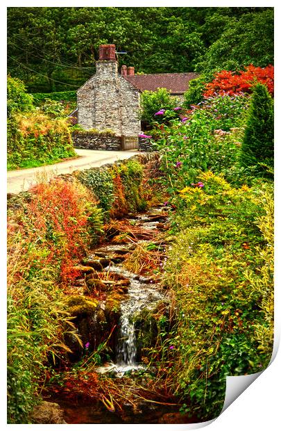 The Cottage By The Stream Print by graham young