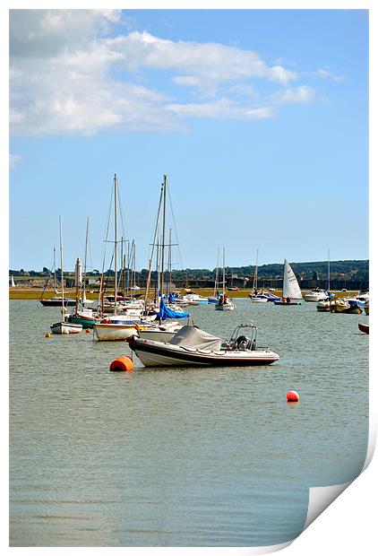 Yachts at Keyhaven Print by graham young