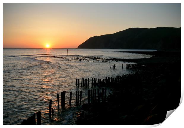 Lynmouth Bay Sunrise Print by graham young