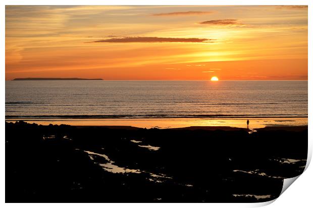 Lundy Sunset Print by graham young