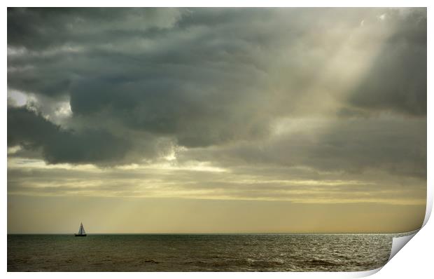 Sailing Into The Storm Print by graham young