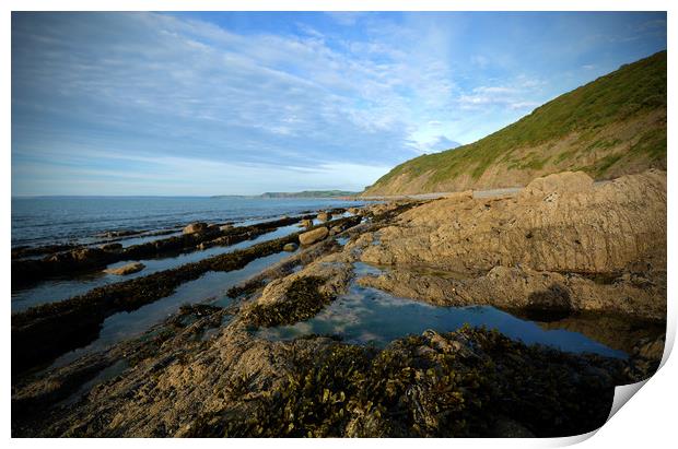 Rock Pools at Bucks Mills  Print by graham young