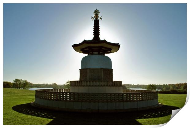 The Peace Pagoda at Willen Print by graham young