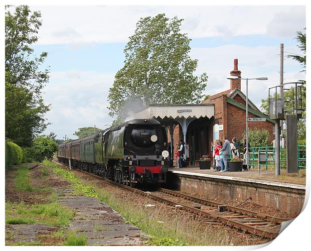 Steaming Through Worstead Print by Andrew Cummings