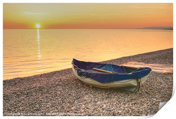Boat on the Beach Print by Nicola Clark