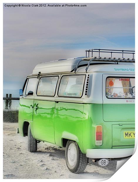 Classic VW Campervan Print by Nicola Clark