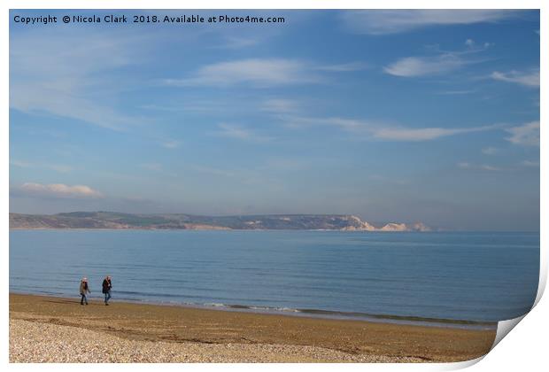 A Stroll Along The Beach Print by Nicola Clark