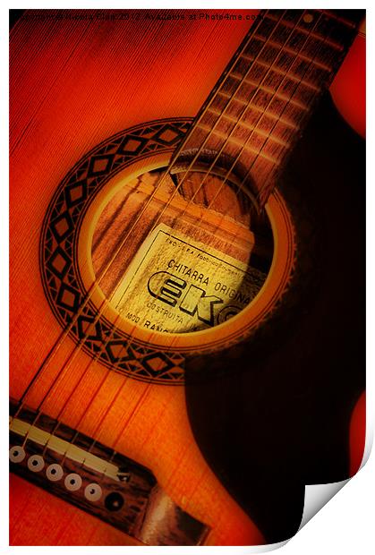 Acoustic Guitar Print by Nicola Clark