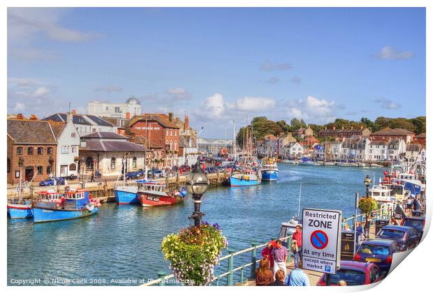 Weymouth Harbour In Summer  Print by Nicola Clark