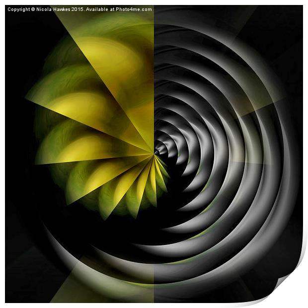  Black Hole (yellow) Print by Nicola Hawkes