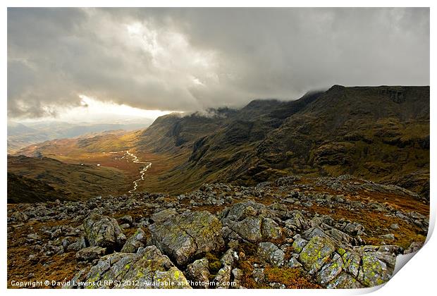 Scawfell and the Esk Valley Print by David Lewins (LRPS)