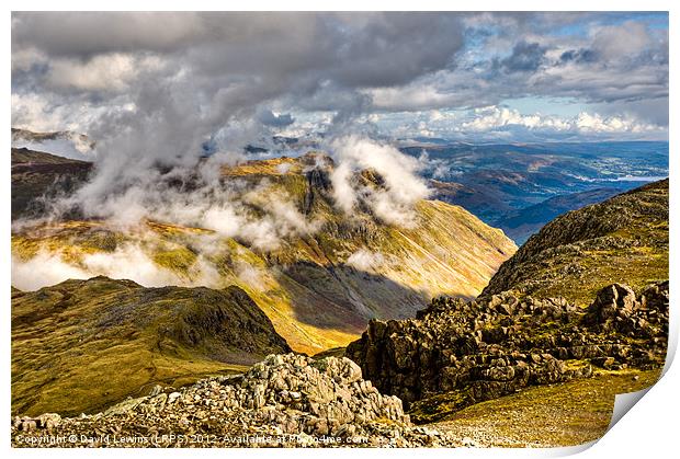 The Langdale Pikes - Cumbria Print by David Lewins (LRPS)