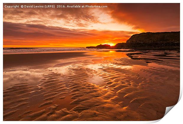 Sunrise Featherbed Rocks Print by David Lewins (LRPS)