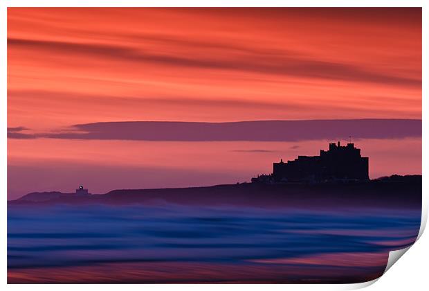 Bamburgh Castle, Northumberland Print by David Lewins (LRPS)