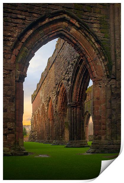 Sunrise at Sweetheart Abbey, Dumfries and Galloway Print by David Lewins (LRPS)
