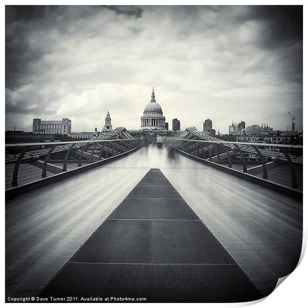 Millennium Bridge, London Print by Dave Turner