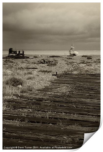 Boat and Boardwalk, Dungeness Print by Dave Turner