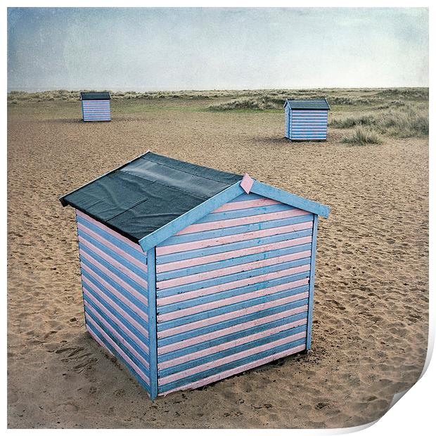 Great Yarmouth Beach Huts Print by Dave Turner