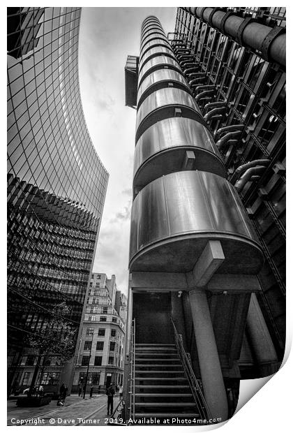 Lloyds building, City of London Print by Dave Turner