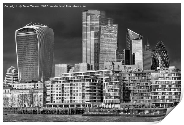 City of London after Heavy Rain Print by Dave Turner