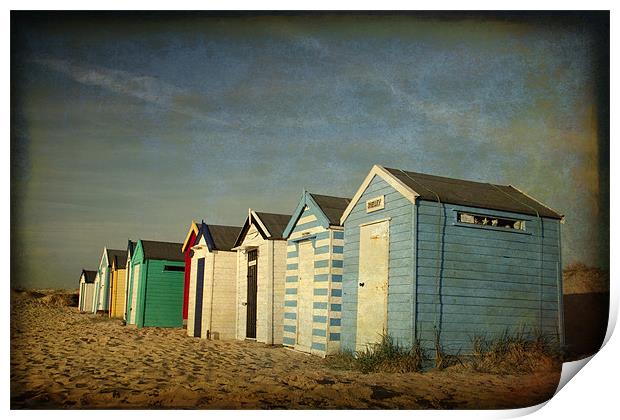 Beach Huts at Southwold, Suffolk Print by Dave Turner