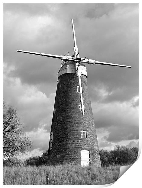 Billingford-Pyrleston Tower Windmill Print by Robert Geldard