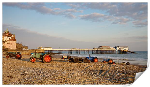 Beach Tractors Print by Robert Geldard