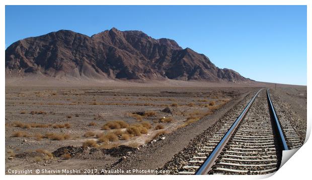 Rail Road in the Desert Print by Shervin Moshiri