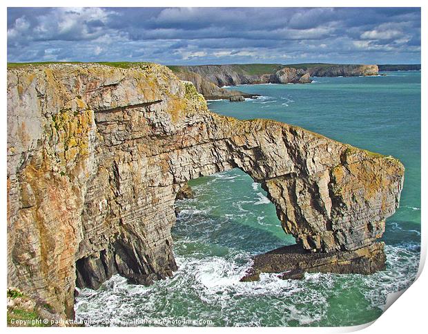 The Green Bridge of Wales.Pembrokeshire. Print by paulette hurley