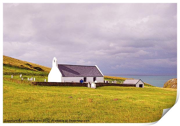 Mwnt Chapel.Ceredigion,Wales. Print by paulette hurley