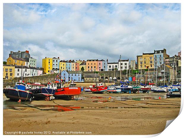 Tenby Harbour DayLight.Pembrokeshire. Print by paulette hurley