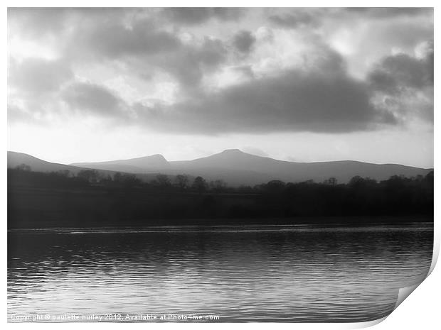 Llangorse Lake.Brecon Beacons. Print by paulette hurley