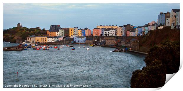 Tenby Harbour. Spring Tide. Print by paulette hurley