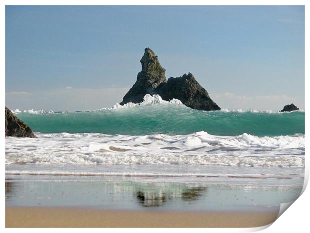 Superior Church Rock.Pembrokeshire. Print by paulette hurley