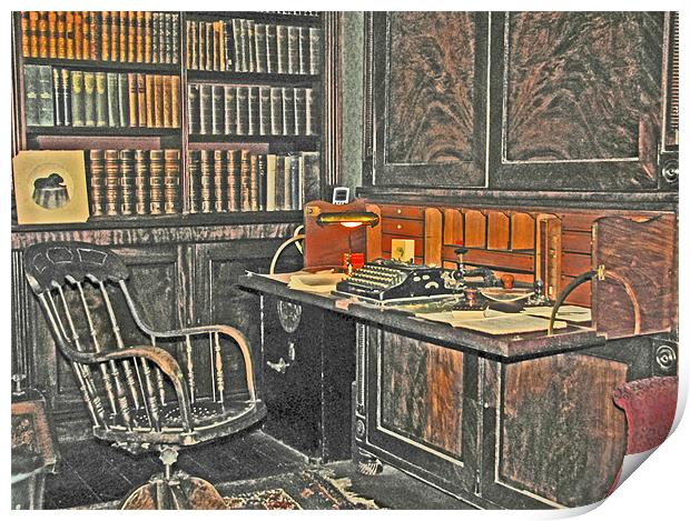Old Office Library. Print by paulette hurley