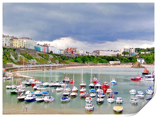 Tenby Harbour,North Beach. Print by paulette hurley