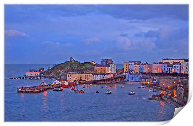 Tenby Summer Evening Print by paulette hurley