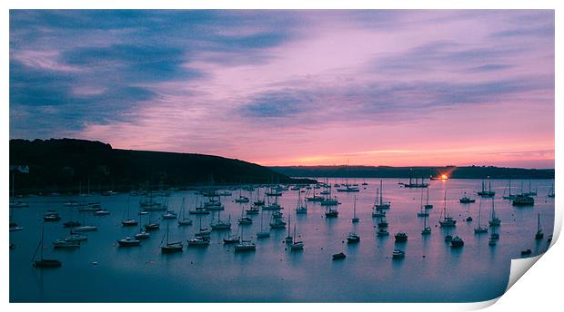Sunrise over Falmouth Harbour, Cornwall Print by Gill Allcock