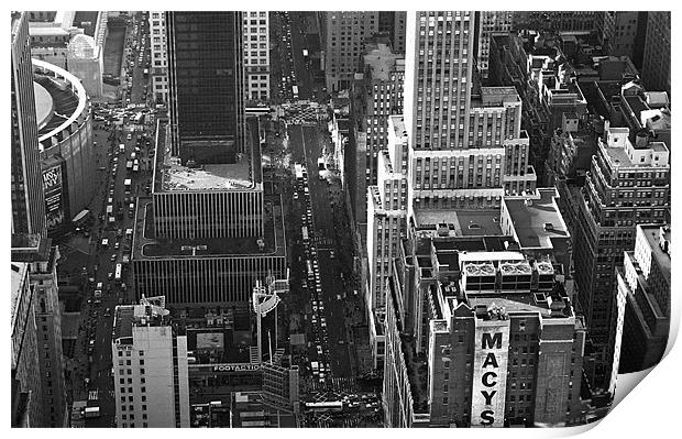 New York Skyscape Black and White Print by Gill Allcock