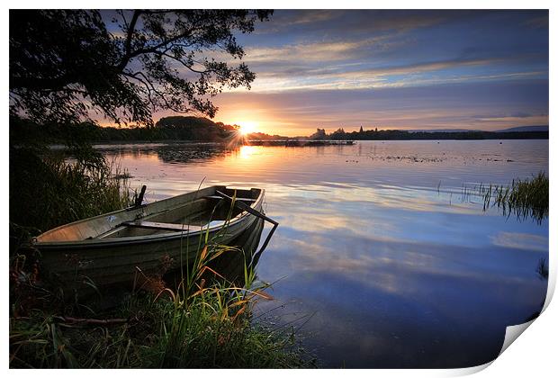 Sunrise , Lake of Menteith, Trossachs Print by David Mould