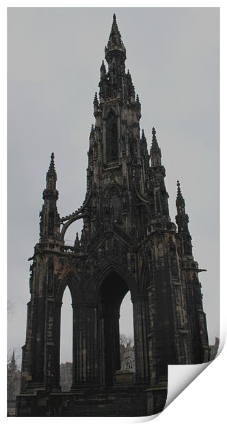 Scott Monument Edinburgh Print by Peter Elliott 