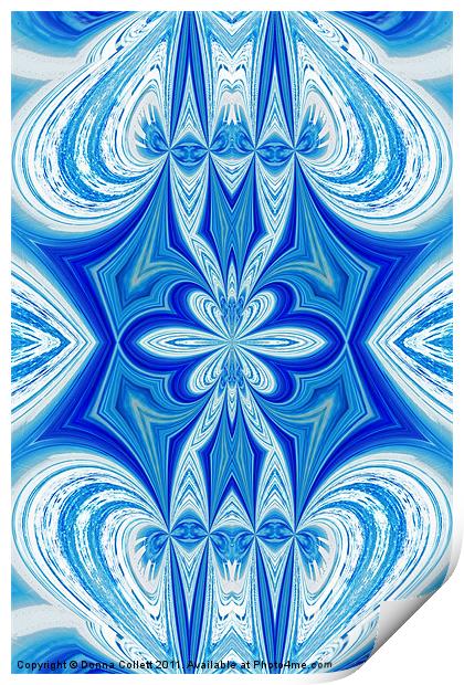 Abstract in Blue Print by Donna Collett
