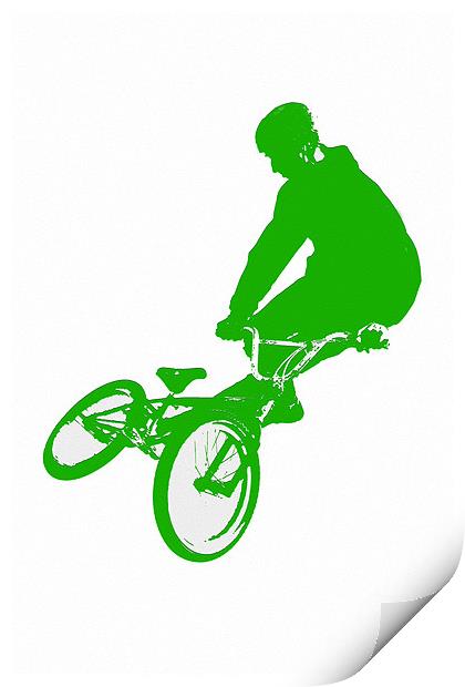 BMX in Green Print by Donna Collett