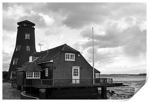 Langstone Harbour Windmill Print by Donna Collett