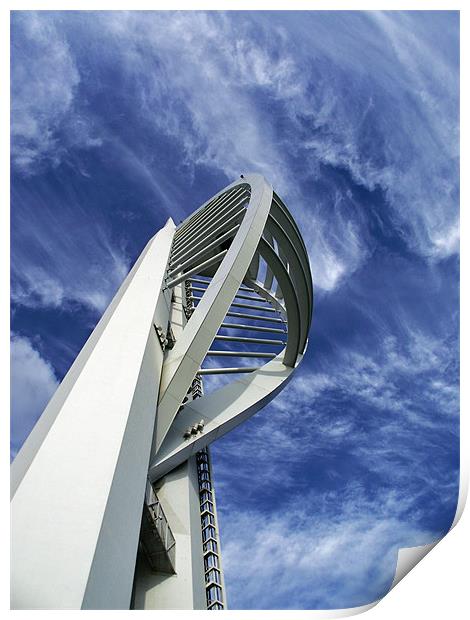 Spinnaker Tower - Side View Print by Donna Collett